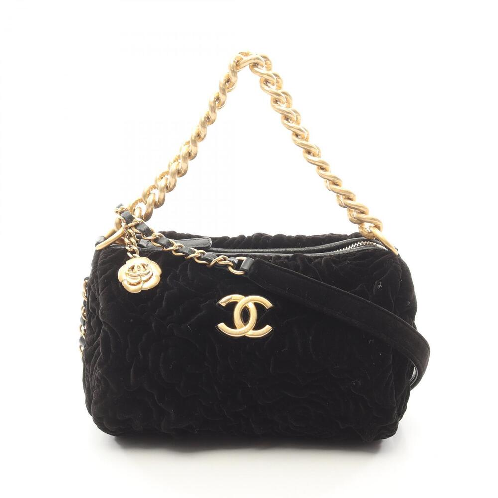 Chanel Camellia Shoulder Bag Black